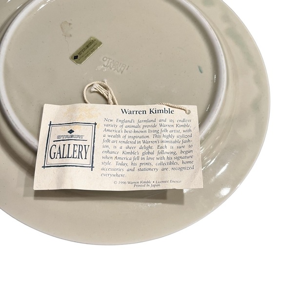 Vintage Otagiri Warren Kimble 8” Plates American Folk Art Signed PAIR - Picture 6 of 10